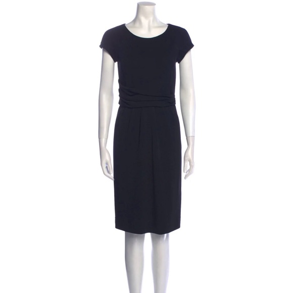Armani Collezioni | Black Scoop Neck Knee-Length Dress - Size 10 - Picture 1 of 11